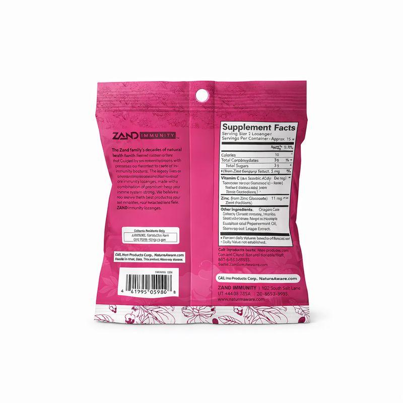 Zand Herbal Lozenges, Cherry Echinacea Zinc 45 ct.