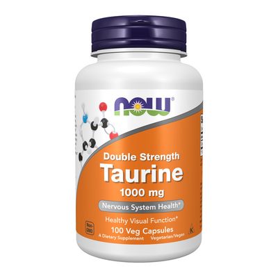 NOW Supplements, Taurine 1,000 mg, Double Strength, Nervous System Health*, 100 Veg Capsules NOW Supplements, Taurine 1,000 mg, Double Strength, Nervous System Health*, 100 Veg Capsules
