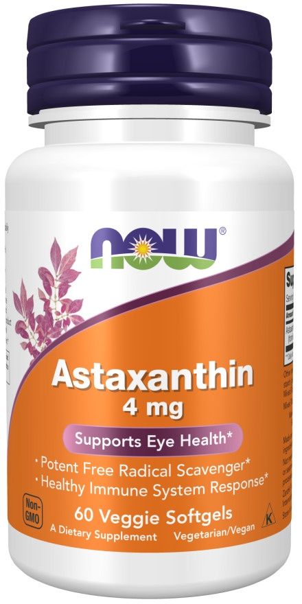 NOW, Astaxanthin 4 mg, 60 Veggie Softgels