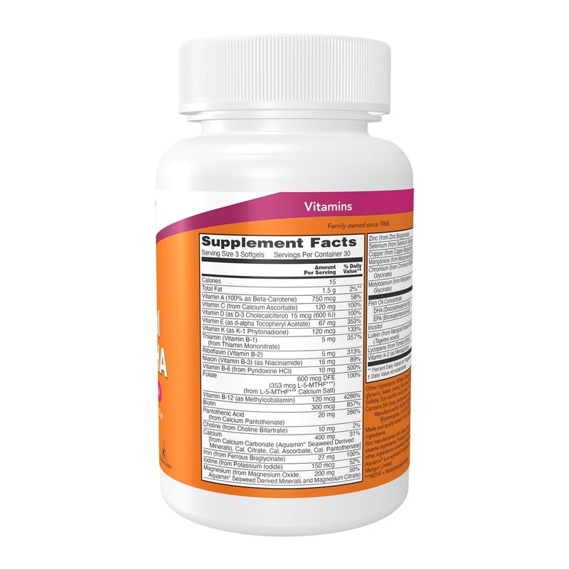 NOW Supplements, Prenatal Gels + DHA with 250 mg DHA per serving, plus Borage Oil (GLA), 90 Softgels