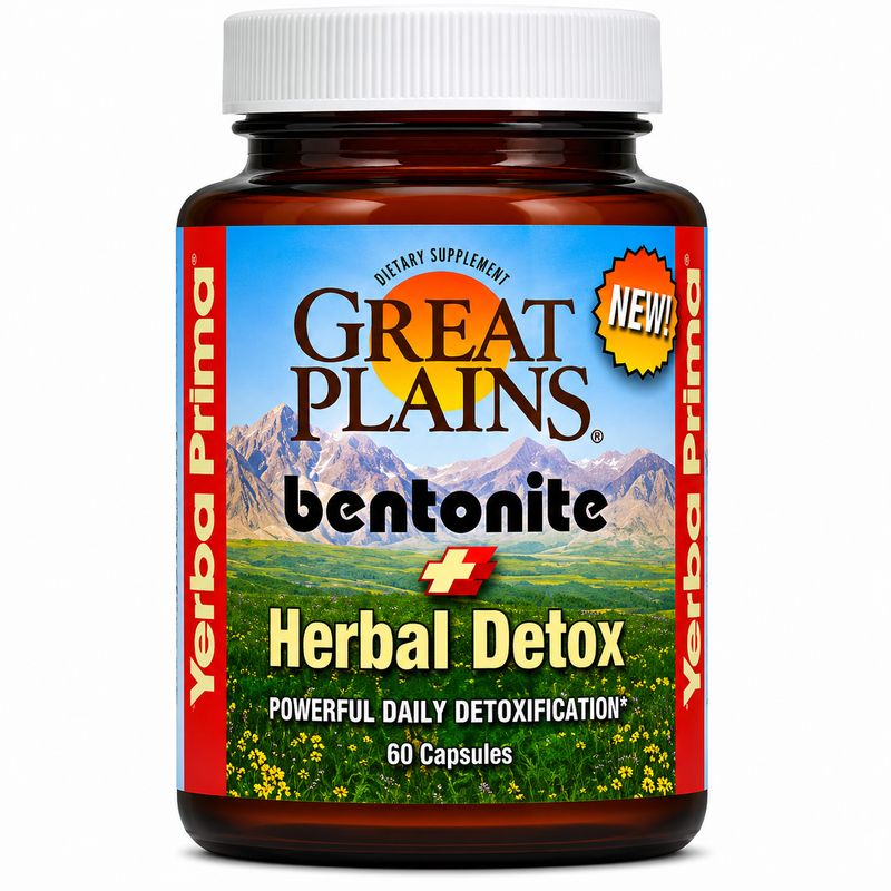 Yerba Prima, Great Plains Bentonite Herbal Detox, 60 Veg Caps Yerba Prima, Great Plains Bentonite Herbal Detox, 60 Veg Caps