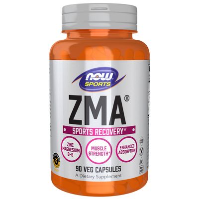 NOW Sports Nutrition, ZMA (Zinc, Magnesium and Vitamin B-6), Enhanced Absorption, Sports Recovery*, 90 Veg Capsules NOW Sports Nutrition, ZMA (Zinc, Magnesium and Vitamin B-6), Enhanced Absorption, Sports Recovery*, 90 Veg Capsules