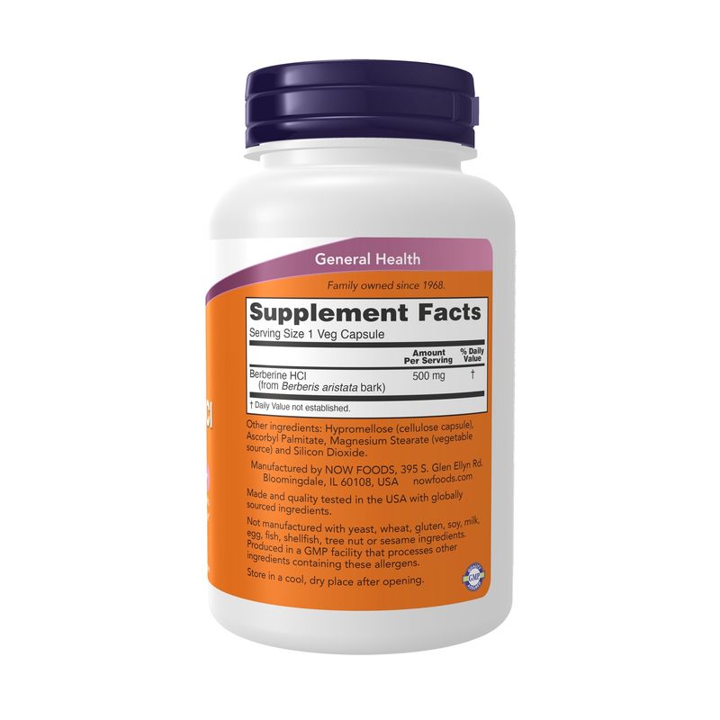 NOW Supplements, Berberine HCL 500 mg, Supports Glucose Metabolism*, 90 Veg Capsules
