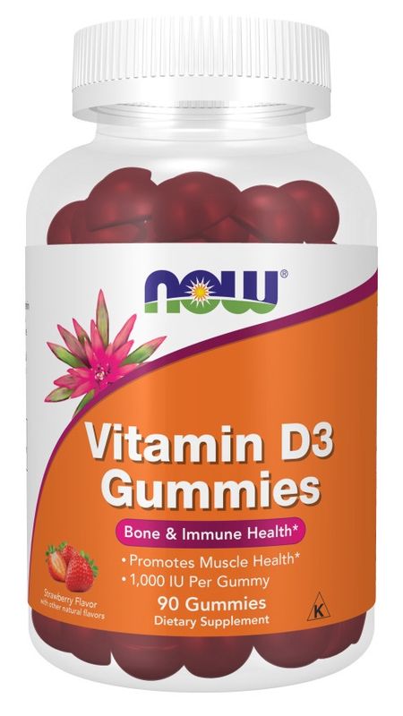 NOW, Vitamin D3 Gummies, 1,000 IU, 90 Count NOW, Vitamin D3 Gummies, 1,000 IU, 90 Count