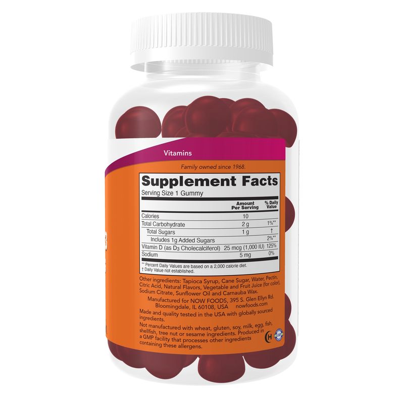 NOW Supplements, Vitamin D3 Gummies, Bone and Immune Health*, 90 Gummies