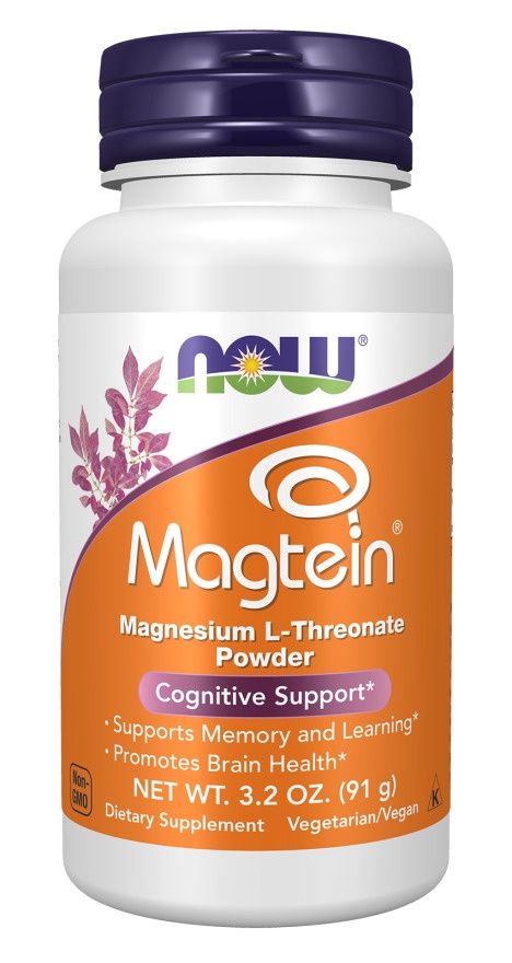 NOW, Magtein (Magnesium L-Threonate)  Powder 3.2.oz