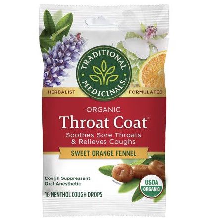 Traditional Medicinals, Throat Coat Sweet Orange Fennel Lozenges, 16 Drops Traditional Medicinals, Throat Coat Sweet Orange Fennel Lozenges, 16 Drops