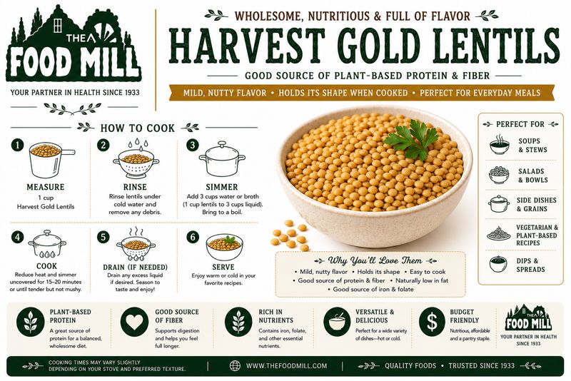 Harvest Gold Lentils Organic (Sold In Bulk)