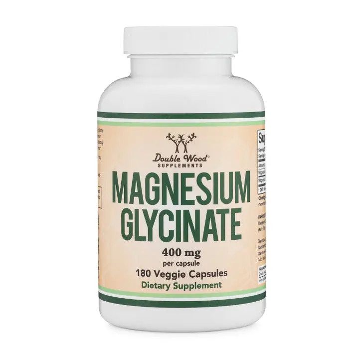 Double Wood Supplements, Magnesium Glycinate. 180 Veg Capsules