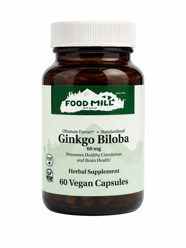 The Food Mill, Ginkgo Biloba 60mg 60 Vegan Caps