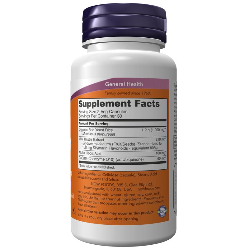 NOW, Red Yeast Rice with CoQ10 30 mg, 60 Veg Caps