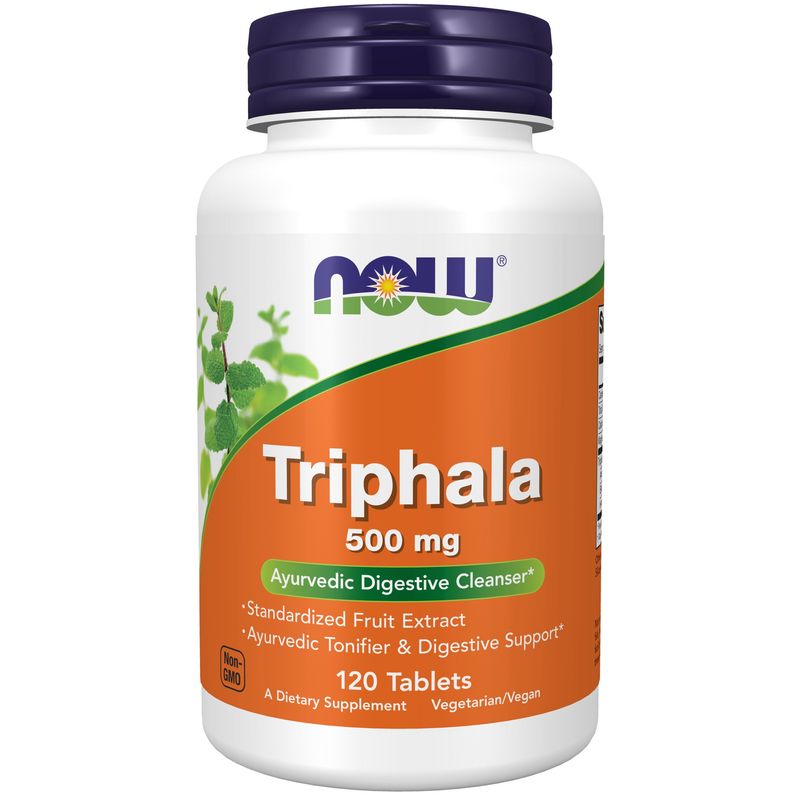 NOW Supplements, Triphala 500 mg, Combination of Harada, Amla and Behada, 120 Tablets NOW Supplements, Triphala 500 mg, Combination of Harada, Amla and Behada, 120 Tablets