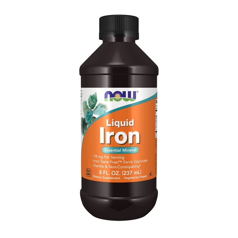 NOW Supplements, Iron Liquid 18 mg, Non-Constipating*, Essential Mineral, 8-Ounce NOW Supplements, Iron Liquid 18 mg, Non-Constipating*, Essential Mineral, 8-Ounce