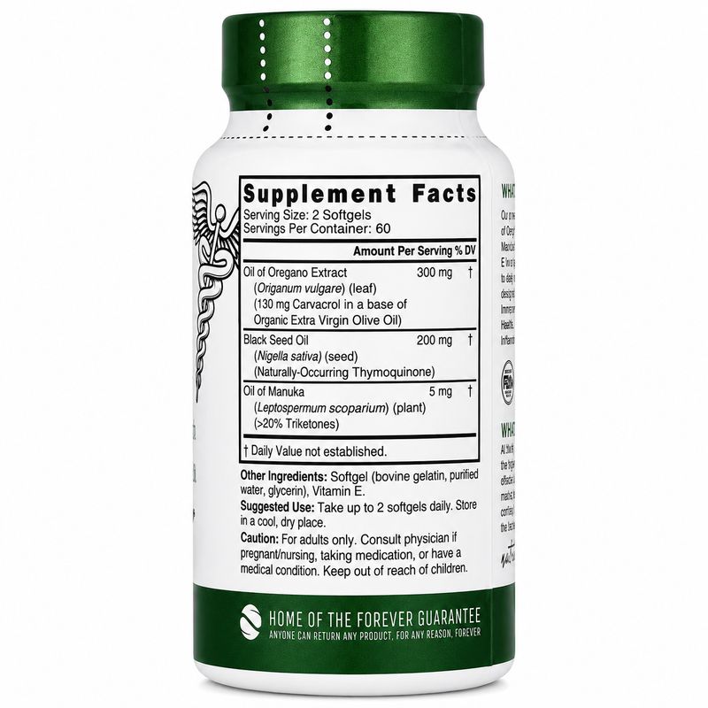 Nutri, Oil Of Oregano with Black Seed Oil - 120 Softgels