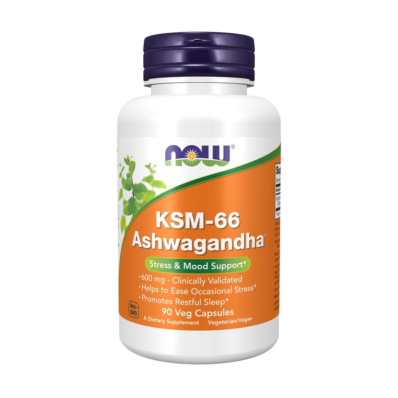 NOW Supplements, KSM-66 Ashwagandha, Stress and Sleep Support, 90 Veg Capsules NOW Supplements, KSM-66 Ashwagandha, Stress and Sleep Support, 90 Veg Capsules