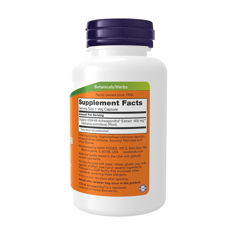 NOW Supplements, KSM-66 Ashwagandha, Stress and Sleep Support, 90 Veg Capsules
