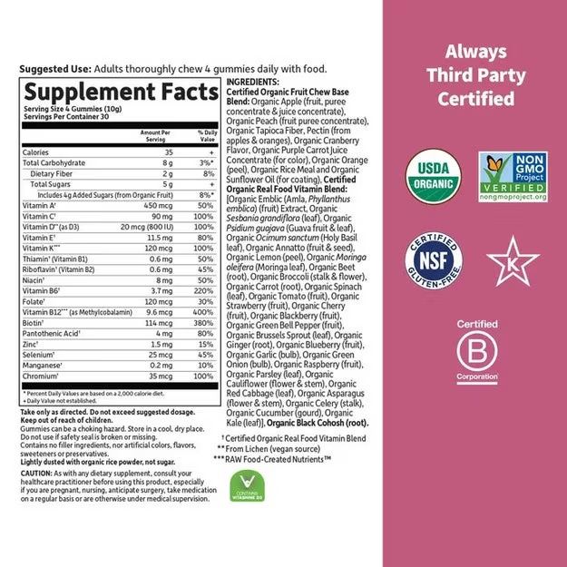 Garden Of Life, Organic Women's Multi 40+ 120 Gummies