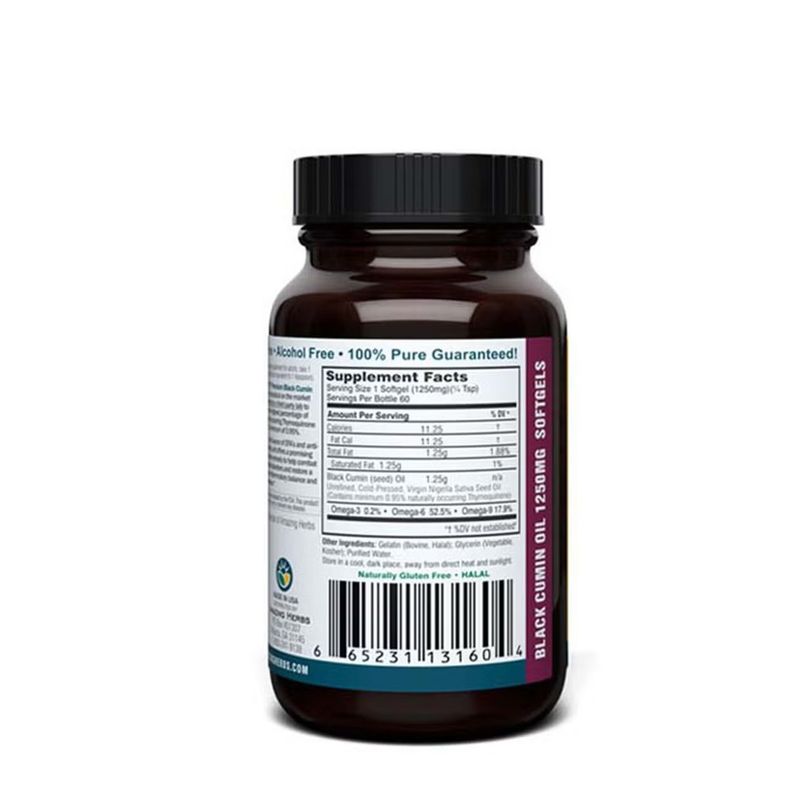 Amazing Herbs, Black Seed Oil 1,250 mg, 60 Softgels
