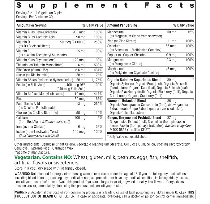 Rainbow Light, Women’s One Multivitamin, 30 Tablets