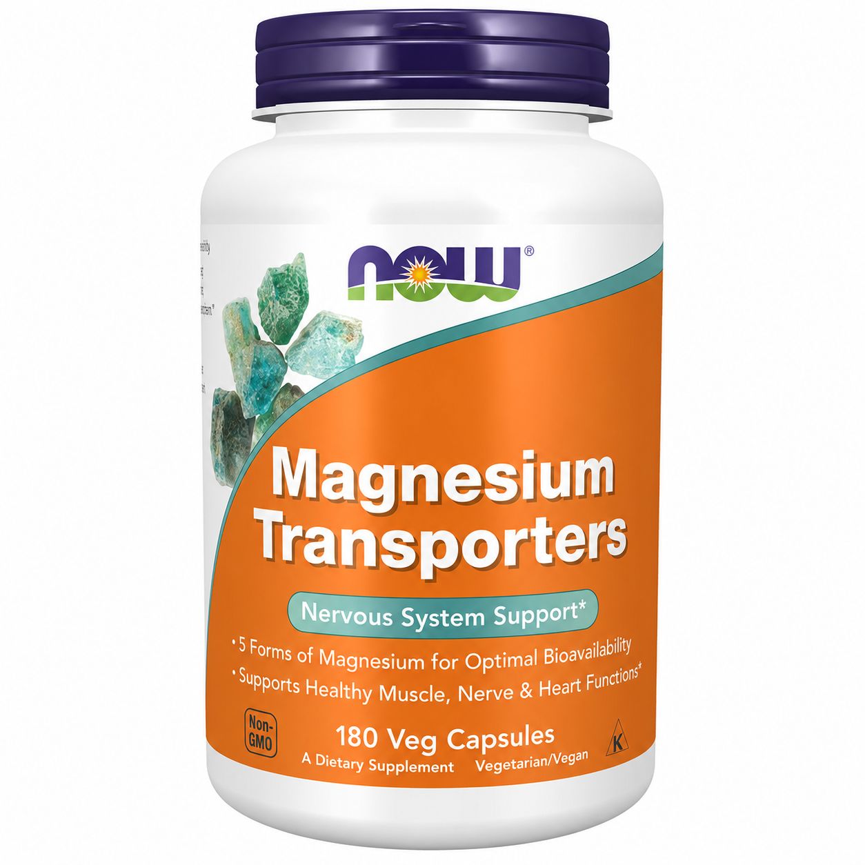 NOW, Magnesium Transporters, 180 Veg Caps