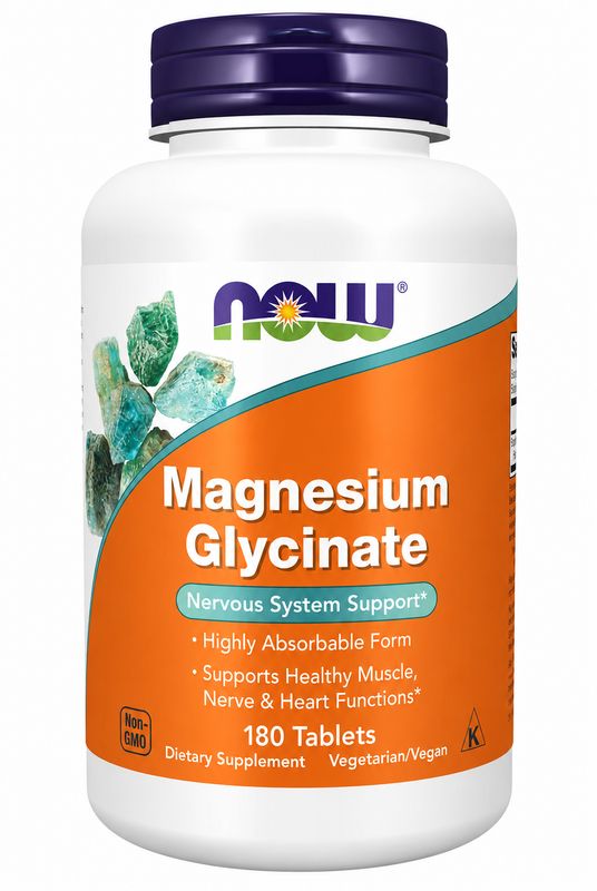 NOW, Magnesium Glycinate, 180 Tabs NOW, Magnesium Glycinate, 180 Tabs
