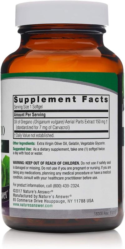 Natures Answer, Oil Of Oregano 150mg 90 softgels