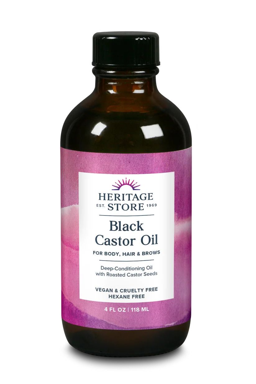 Heritage Store, Black Castor Oil, Vegan, Hexane Free, 4 fl. oz Heritage Store, Black Castor Oil, Vegan, Hexane Free, 4 fl. oz