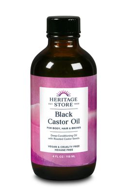 Heritage Store, Black Castor Oil, Vegan, Hexane Free, 4 fl. oz Heritage Store, Black Castor Oil, Vegan, Hexane Free, 4 fl. oz
