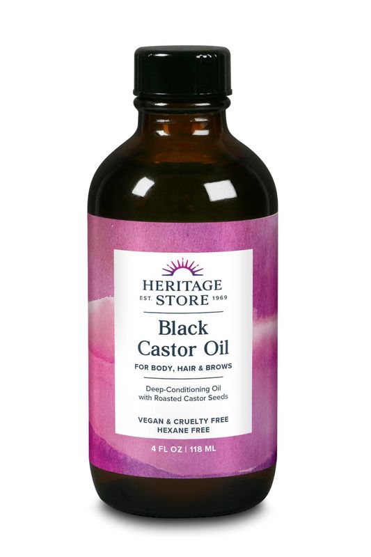 Heritage Store, Black Castor Oil, Vegan, Hexane Free, 4 fl. oz Heritage Store, Black Castor Oil, Vegan, Hexane Free, 4 fl. oz