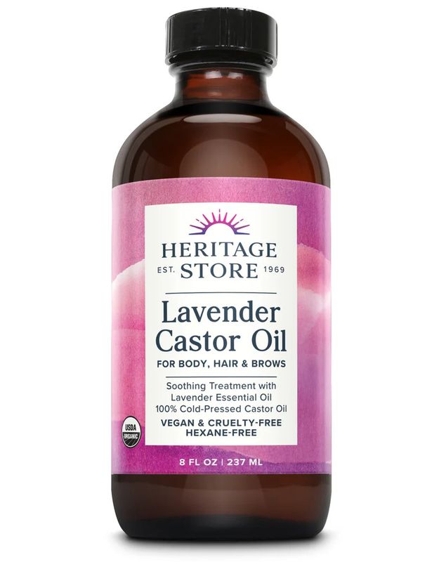 Heritage Store, Lavender Castor Oil, Organic-Vegan-Hexane Free, 8 fl. oz Heritage Store, Lavender Castor Oil, Organic-Vegan-Hexane Free, 8 fl. oz