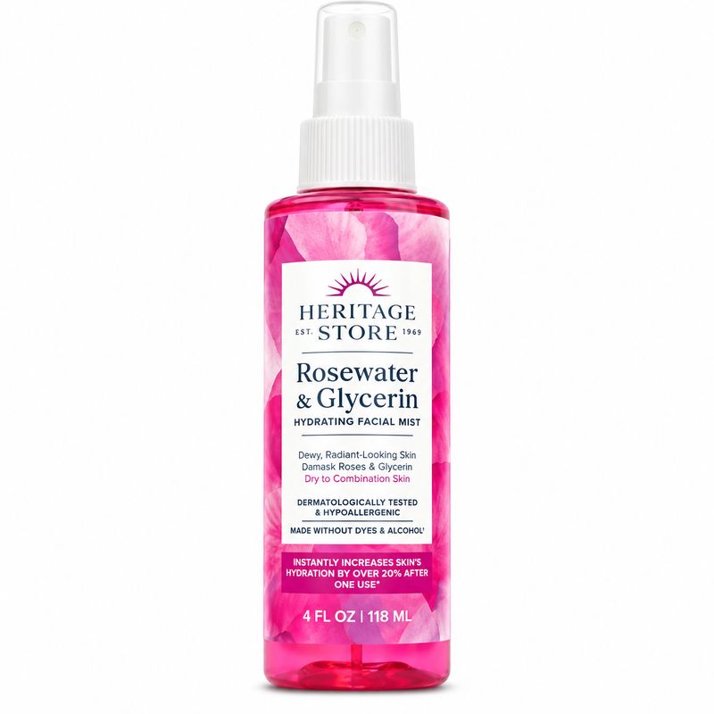 Heritage Store, Rosewater & Glycerin Hydrating Facial Mist, 4 fl. oz Heritage Store, Rosewater & Glycerin Hydrating Facial Mist, 4 fl. oz