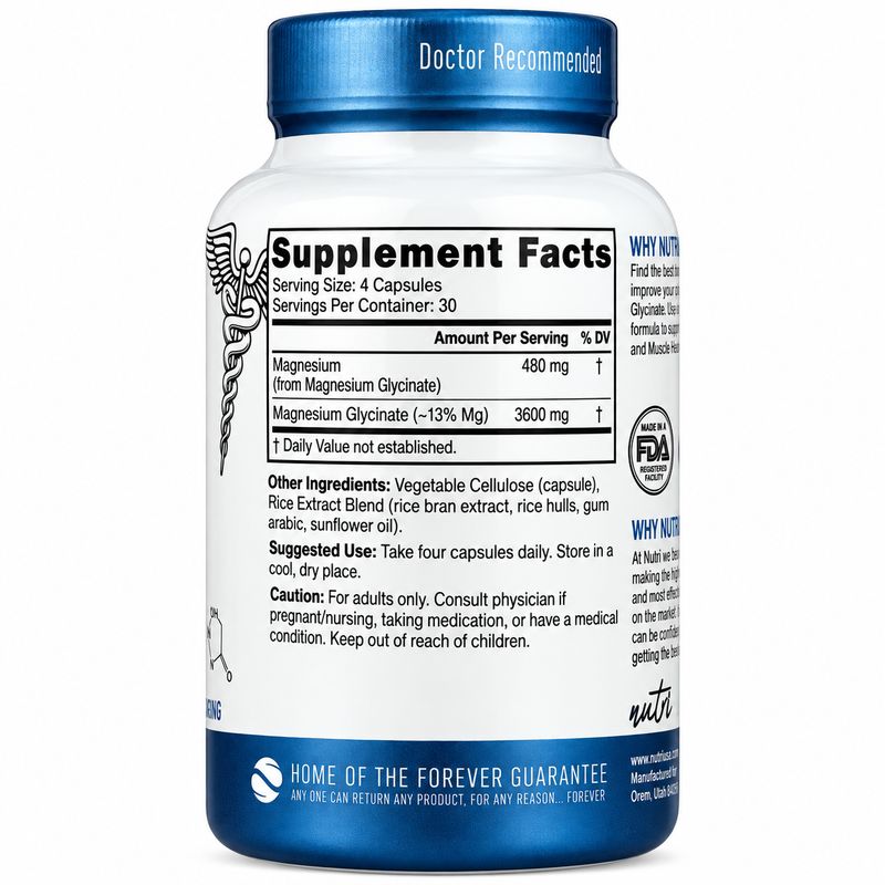 Nutri, Magnesium Glycinate 480mg