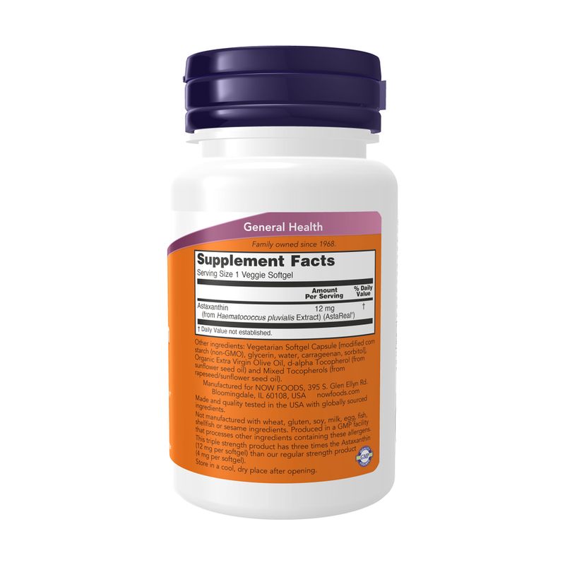NOW, Astaxanthin 12 mg, 60 Veg Softgels
