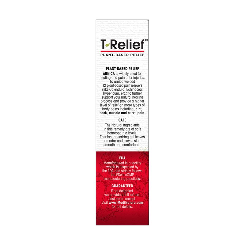 Medinatura, T-Relief, Arnica +12 Homeopathic Gel, 2 oz.