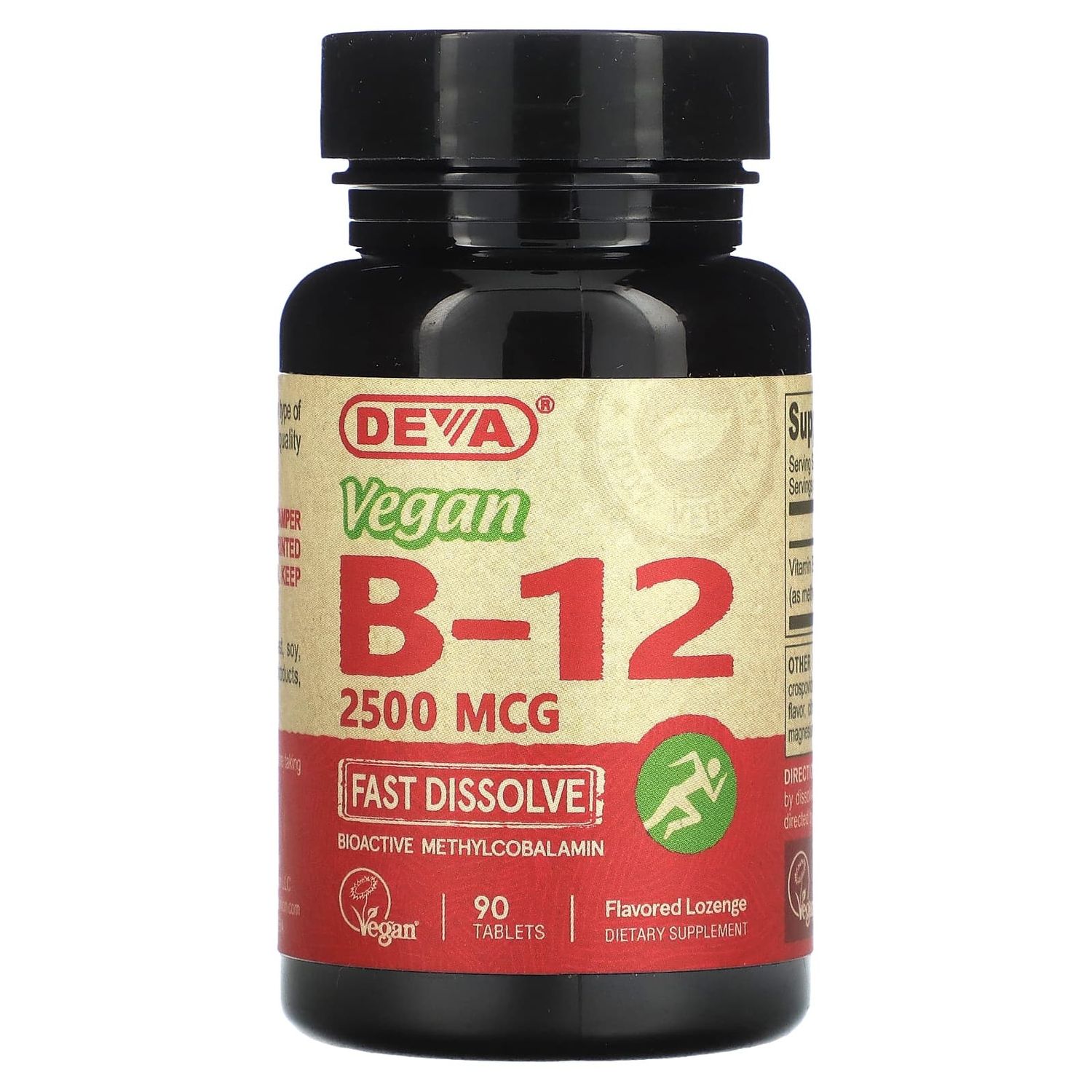 Deva, Vegan B-12 2500mcg Sublingual