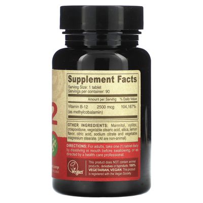 Deva, Vegan B-12 2500mcg Sublingual