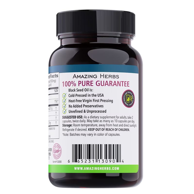 Amazing Herbs, Black Seed Oil 1000mg