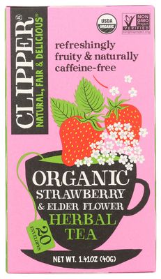 Clipper Organic Strawberry & Elderflower Herbal Tea, 20 Tea Bags Clipper Organic Strawberry & Elderflower Herbal Tea, 20 Tea Bags