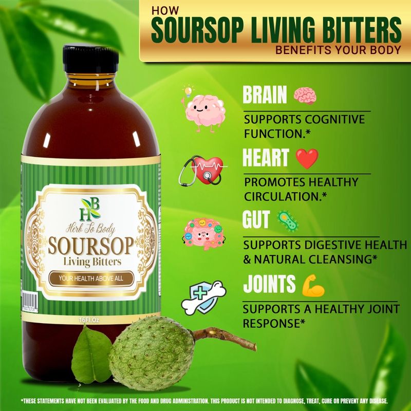 Herb To Body, Soursop Bitters, 16 fl. oz