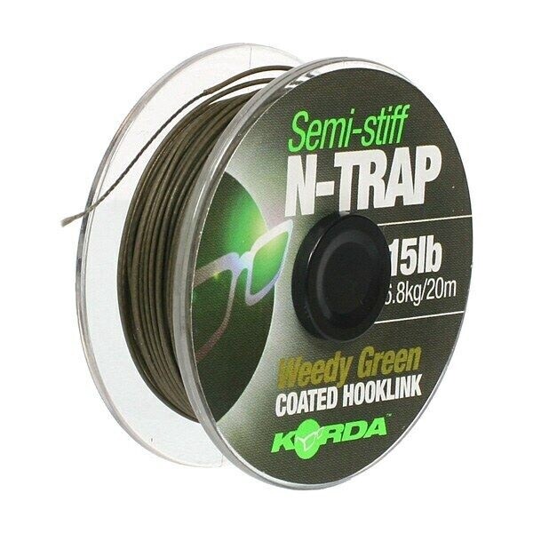 Korda N-Trap Semi Stiff Hook Link Green, BREAKING STRAIN: 15lb