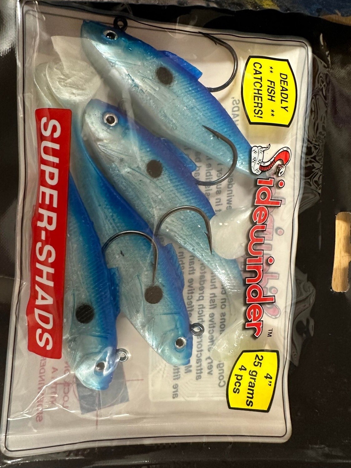 Sidewinder Super Shads 4 inch, Colour/Weight: Blue Pearl