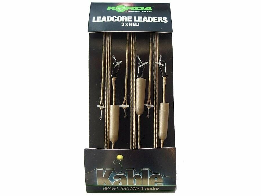 Korda Leadcore Leaders Kable Heli Style Gravel Brown