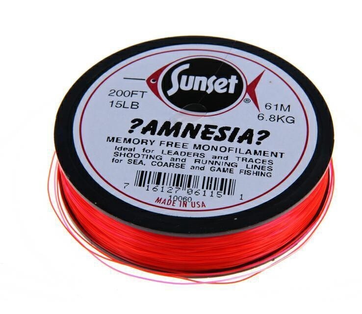Sunset Amnesia Red Leader Line, BREAKING STRAIN: 15LB