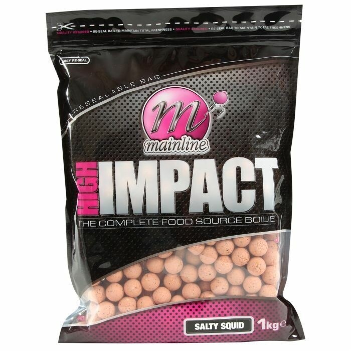 MAINLINE HI-IMPACT 15MM 1KG BOILIES, Flavour: SALTY SQUID
