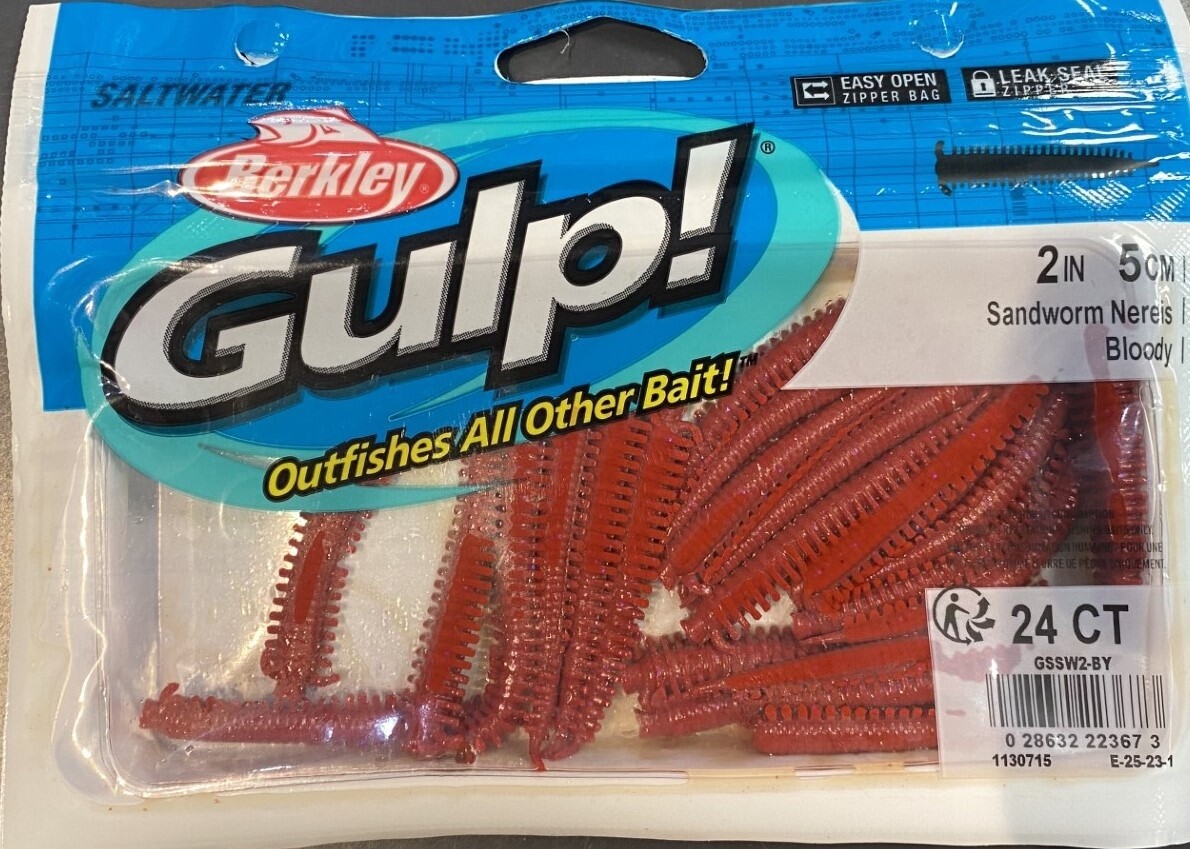 BERKLEY GULP SANDWORM NERIES 2&quot;, Colour: BLOODY