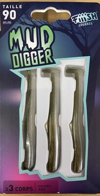 FIIISH MUD DIGGER 90MM X3 BODIES, Colour: KAKI