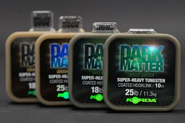 Korda Dark Matter Super Heavy Tungsten Coated Hooklinks Weed, BREAKING STRAIN: 18lb