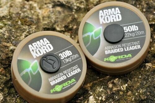 Korda Arma Kord Sub Brown Braided Leader, BREAKING STRAIN: 30lb