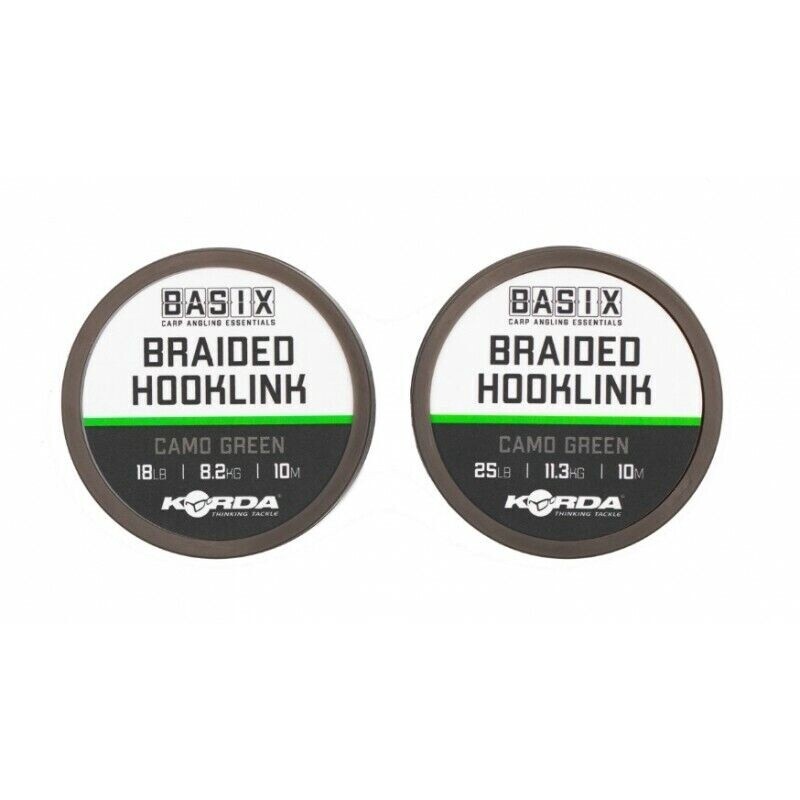 Korda Basix Braided Hooklink, BREAKING STRAIN: 18lb