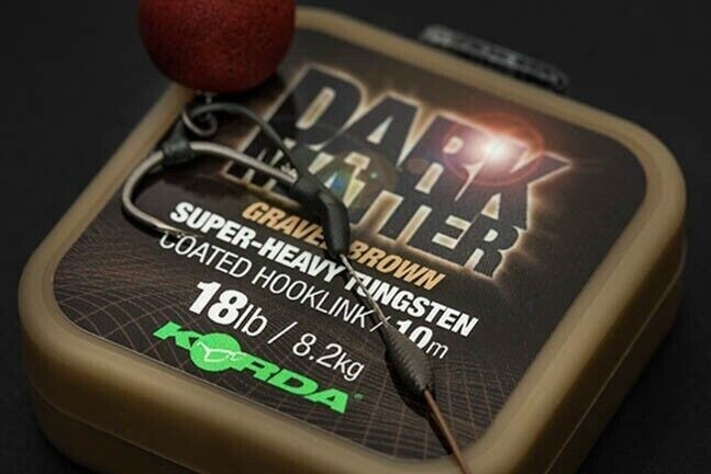 KORDA DARK MATTER SUPER HEAVY TUNGSTEN COATED HOOKLINK BROWN, BREAKING STRAIN: 18LB
